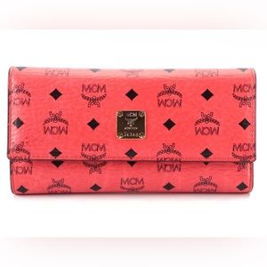 🔥MCM Monogram Candy/Red Coated Canvas Wallet🔥